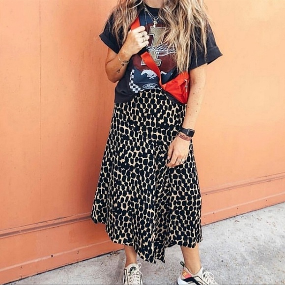 Who What Wear Animal Dot Print Asymmetrical Midi Skirt, Size 8 - Picture 2 of 15